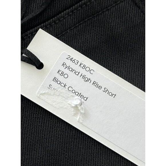 L'Agence Ryland High Rise Black Coated Cut Off Shorts Size 25 NWT - Picture 6 of 7